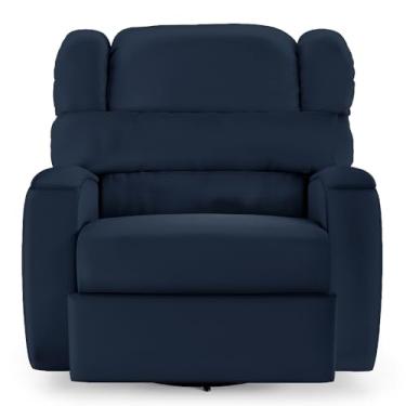 Imagem de Poltrona do Papai Sala de Cinema Reclinável Manchester Glider Manual Giratória PU Azul G23