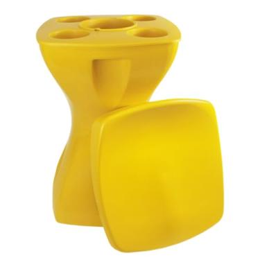 Imagem de Banqueta Petisqueira Multiuso Mesa Lateral Apoio Decorativo - Design Moderno Para Piscina Jardim Varanda Sala (Amarela)