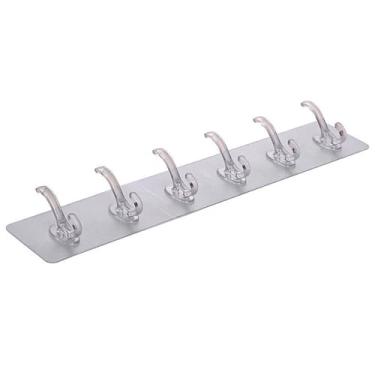 Imagem de Cabideiro Multiuso Porta Chaves 6 ganchos sem furos