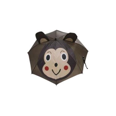 Imagem de Guarda-Chuva Infantil Bichinhos Automatico Apito Marrom