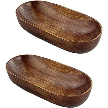 Imagem de 2 pçs forma de barco bandeja de toalha de madeira pequenas tigelas de 