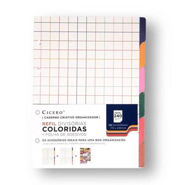 Imagem de Divisória médio criativo argolado colorido 12 abas Cicero