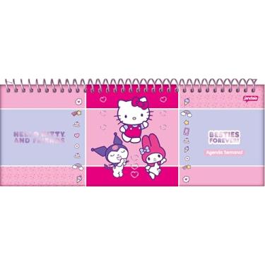 Imagem de Jandaia - Agenda Espiral Semanal 300X115mm CD 104PGS Besties Forever Rosa Escuro FSC