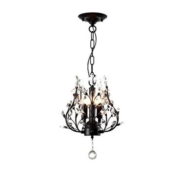 Imagem de Lustre pendente de cristal rústico em forma de gota de chuva, luminária de teto para sala de jantar, banheiro e quarto, 8 luzes com acabamento em bronze dourado.