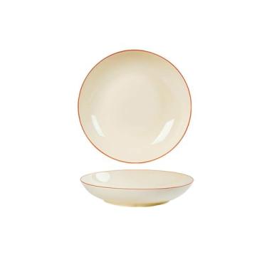 Imagem de Conjunto de pratos de cerâmica de cor sob o esmalte tigela de sopa de macarrão simples - prato de 20 cm de profundidade