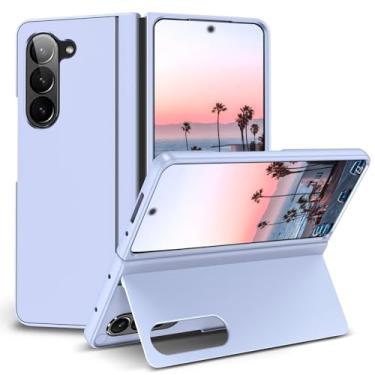 Imagem de HOULEE Capa para Samsung Galaxy Z Fold 6 com suporte para a pele, ultrafina, rígida, à prova de choque, proteção contra quedas para Z Fold 6, roxa