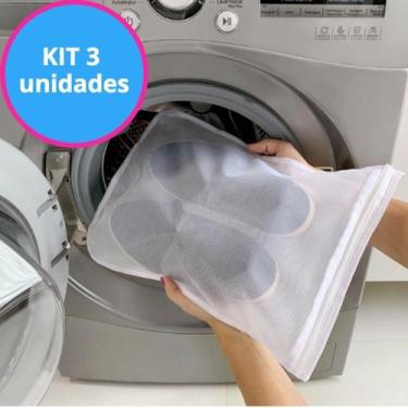 Imagem de KIT com 3 Sacos Lava Fácil para Lavar Calçados - NoBrand