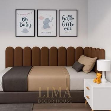 Imagem de Cabeceira Estofada Modular em Suede Para Cama Box Casal, Queen e King 45x20cm(MARROM,16)