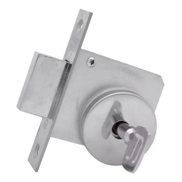 Imagem de Fechadura Pado Tetra Inox Trava Chave Auxiliar Cromado Polid