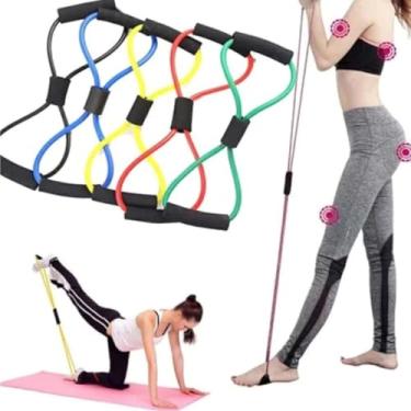 Imagem de Kit com 10 Elásticos de Treino e Exercícios – Extensor de Resistência Ajustável para Ombros, Braços, Pernas e Glúteos – Treine em Casa com Praticidade, Força e Resultados Reais