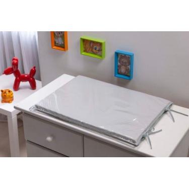 Imagem de Trocador para comoda de Bebê Cinza Liso Trocador para Nenem Cinza Sem 