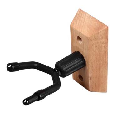 Imagem de XUXHOU Suporte de Guitarra Elétrica Gancho Base de Madeira Violino Cabide Suporte de Montagem na Parede Display Instrumento Seguro para Sala Gravação (1 pacote)