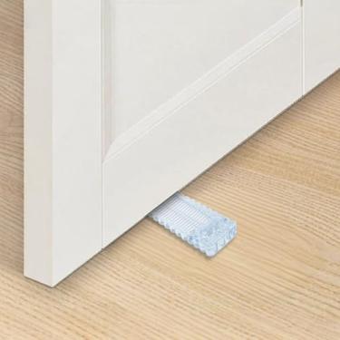 Imagem de Generic 1 peça de cunha de porta empilhável PVC transparente 9,5 x 4 x 1,4 cm