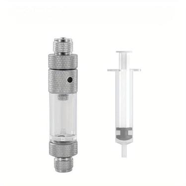 Imagem de 1 unidade de medidor de bolhas de CO2 para aquário, versão de injeção de água, sistema de reação de gerador de regulador de CO2, acessórios de equipamento de CO2 para aquário (cabeça dupla)