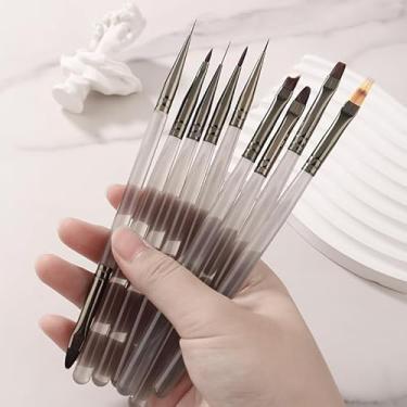 Imagem de Conjunto de 9 pincéis de unhas para arte de unhas, materiais de arte para unhas com caneta de pintura de desenho para extensão, esmalte de gel, pontilhado, ferramenta de manicure DIY para uso em salão