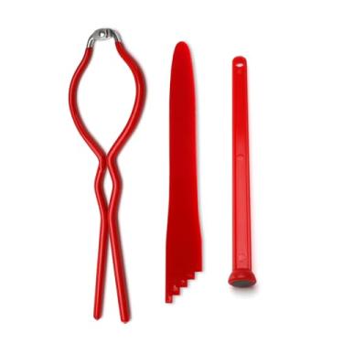 Imagem de Chave inglesa de aço inoxidável + levantador magnético de tampa + medidor de conservas | Conjunto de ferramentas essenciais de conservas domésticas de 3 peças para potes de vidro