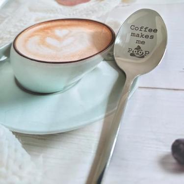 Imagem de Colheres de café presentes para mulheres e homens, colher de cocô para pai, esposa, amante de café, presente para ele, presente de aniversário de Natal para amantes de café, bebedores, avó amigas