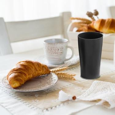 Imagem de 1 copo reutilizável, copo de plástico, para casa e acampamento, copo de água com palha, para bebida, água, chá, suco e leite, pode ser lavado na lava-louças (preto)