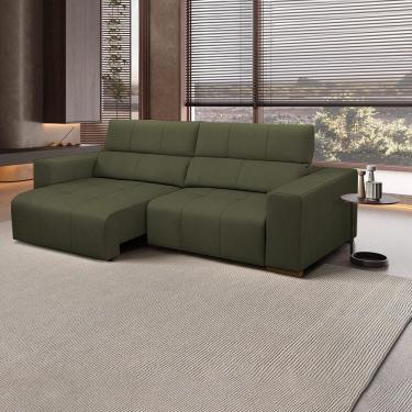 Imagem de Sofá Decorativo Barbosa 3 Lugares Sala de estar 230cm Reclinável e Retrátil Couro Fendi G88 - Gran Belo