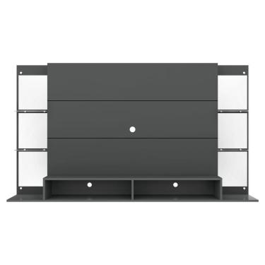 Imagem de Painel Tv 60 com Suporte Espelho e Prateleiras Vidro Grafite