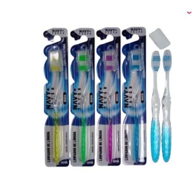 Imagem de Kit 4 Unid Escovas de Dentes Adulto Navy Fresh Confortável Macia