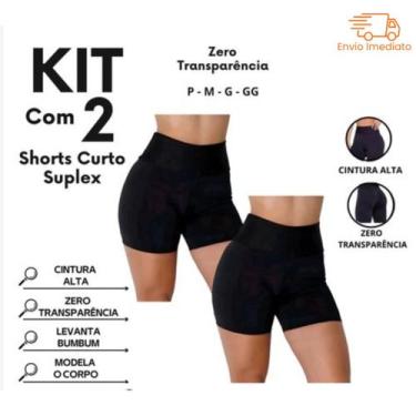 Imagem de Kit 2 Shorts Feminino de Academia Meia Coxa Cintura Alta Bermuda Zero 