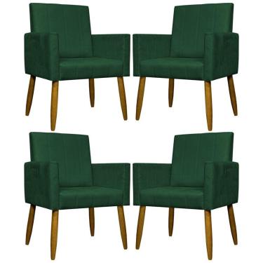 Imagem de Kit 4 Poltronas Decorativa Para Sala Recepção Consultório Escritório Mari Suede