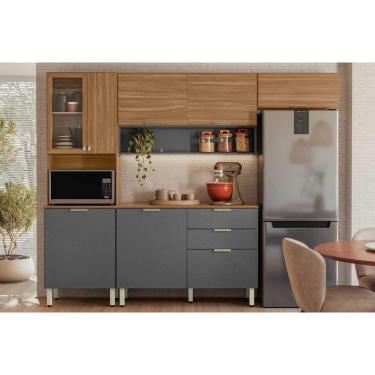 Imagem de Cozinha Completa Alba 4 Peças (2aéreos+1balcão+1paneleiro) C4p227 Amendola-grafito Prime Tx - Demóbile