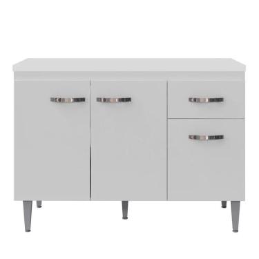 Imagem de Balcão Cozinha Gabriela 3 Porta 120cm S-t Ajl Branco