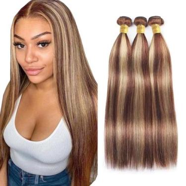 Imagem de Pacote de cabelo AuokMar P33/613 Straight Brazilian Virgin 12-16"