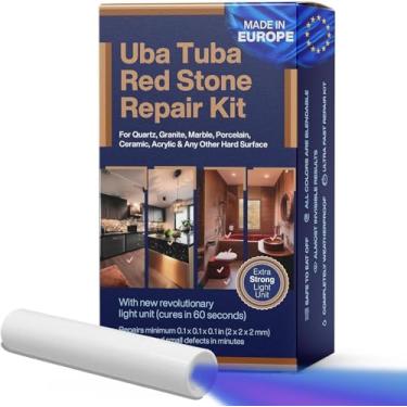 Imagem de Kit DIY UBA Tuba & Black Stone Repair (Cor vermelha, preta e clara) - Ideal como kit de reparo de granito, funciona muito bem como kit de reparo de bancada de quartzo, também para kit de reparo de