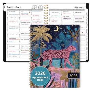 Imagem de Agenda de agendamentos 2026, agenda trimestral, semanal e mensal (janeiro de 2026 a dezembro de 2026), agenda de 21,5 x 28 cm com capa e abas flexíveis, perfeita para material escolar de escritório