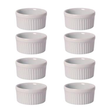 Imagem de Kit 8 Ramekin Canelado 5,5cm 60ml em Porcelana Branca - Bot Art