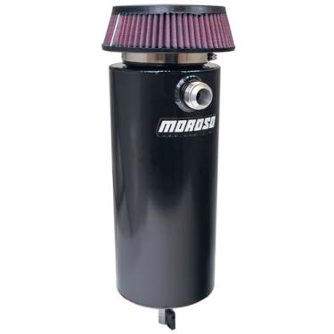 Imagem de Moroso 85756 Lata de captura de tanque de respiro de alumínio, 15 cm de diâmetro, entrada única -16AN, revestimento em pó preto