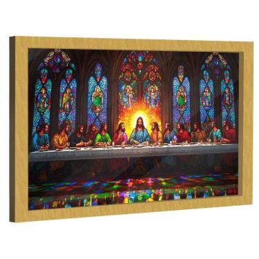 Imagem de Quadro Decorativo Santa Ceia Estilo Vitral