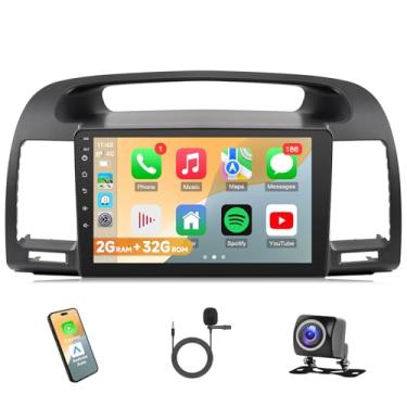Imagem de Leadfan Rádio automotivo para Toyota Camry 2002 2003 2004 2005 2006 (versão não JBL) com Carplay Android Auto, tela sensível ao toque Leadfan de 9 polegadas com câmera de backup GPS Bluetooth SWC