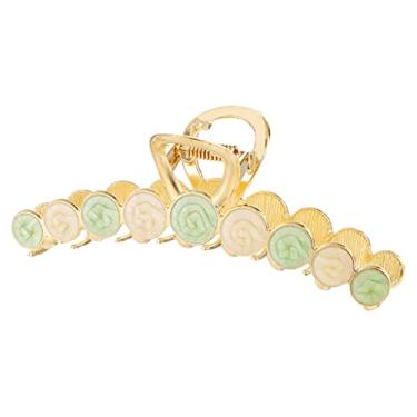 Imagem de barenx Clipes de cabelo de cristal femininos antiderrapantes para mulheres e meninas, cabelo grosso, fixação forte para cabelos finos, ferramentas de penteados - bege verde