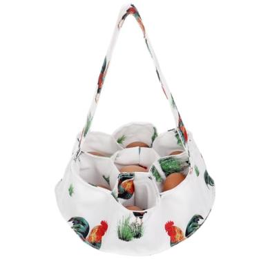 Imagem de Cesta de lona com mini coleção de ovos, dona de casa, ovos de galinha e ganso de pato, 7 telas para cesta de jardim, casa de fazenda com bolsas, cozinha, transporte de ovos