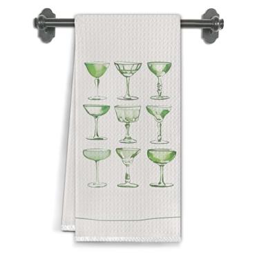 Imagem de Elefeltclave Martini coquetel temático amantes presentes para mulheres toalhas de cozinha, presentes de coquetel, prato toalha de chá para cozinha, bar, carrinho, decoração de pub, 40,6 x 61