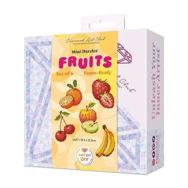 Imagem de DIAMOND ART CLUB Mini Dazzles – Frutas, kit de pintura de diamante DIY divertido para adultos, tela de arte de diamante para iniciantes, 10 x 15 cm (pacote com 6)