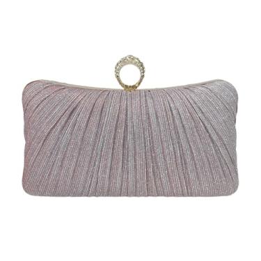 Imagem de SANOVIO Bolsa de noite conversível para mulheres | Bolsa clutch brilhante e transversal | Casamento, eventos formais, Champanhe