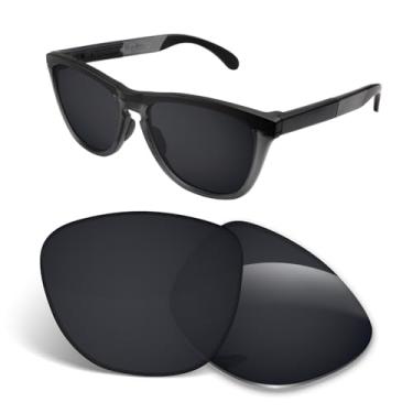 Imagem de Biyxpiv Lentes de substituição de 1,5 mm compatíveis com óculos de sol Oakley Frogskins Range XL OO9503 OO9503A 58 mm, antirriscos, Preto escuro