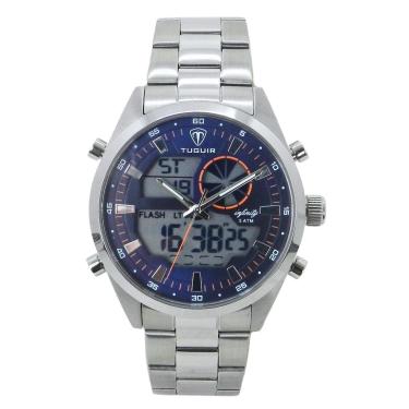 Imagem de Relógio Masculino de Aço Tuguir AnaDigi Infinity GCS-1265 Prata e Azul-Masculino