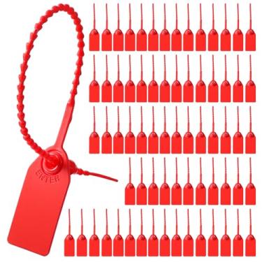 Imagem de 500 peças de vedação de plástico, laços de zíper em branco para extintores de incêndio, selo de segurança descartável autotravamento para caminhão de reboque de segurança contra incêndio, comprimento