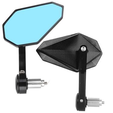 Imagem de Generic Espelhos de motocicleta em forma com vidro azul, guidão antirreflexo compatível com 22 mm