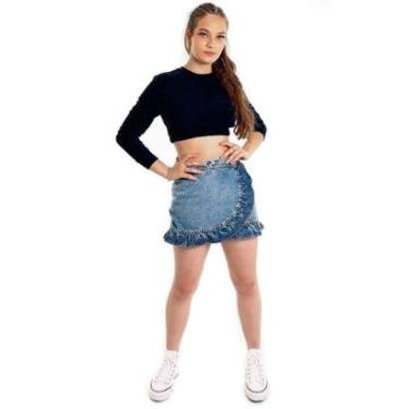 Imagem de Saia Jeans Infantil Feminina com Babados-Feminino
