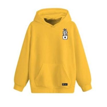 Imagem de Blusão Moletom Canguru Cacto Infantil Personalizado com Capuz e Bolso-Unissex