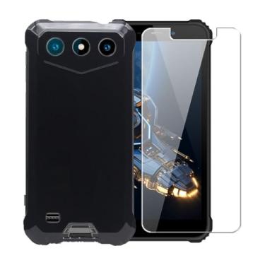 Imagem de WDMYLFTW Capa para Oukitel G3 + película protetora de tela de vidro temperado - Capa protetora de TPU (preta)