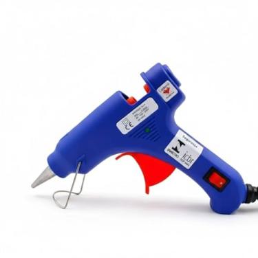 Imagem de Pistola de Cola Quente 20W Bico Fino 7mm Bivolt com Botão Liga/Desliga – Profissional Ladeira Azul