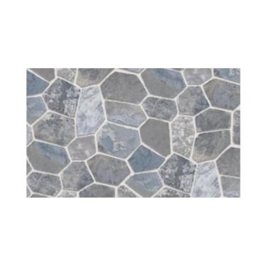 Imagem de Papel de Parede Adesivo PVC, Estampa Pedras Cinzas, Autocolante Lavável, 5 Metros x 45cm, Decoração Residencial